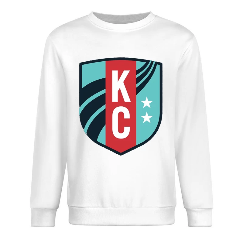 KC Sports Shield Logo with Stars Male Pullover Sweatshirt