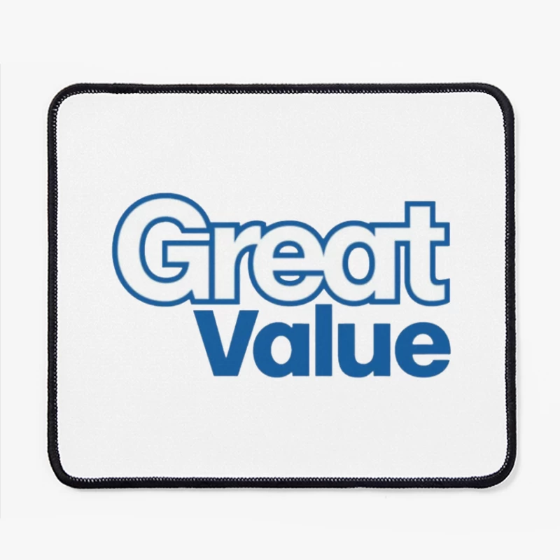 Great Value Walmart Store Brand Logo in Blue Text Mouse Pad