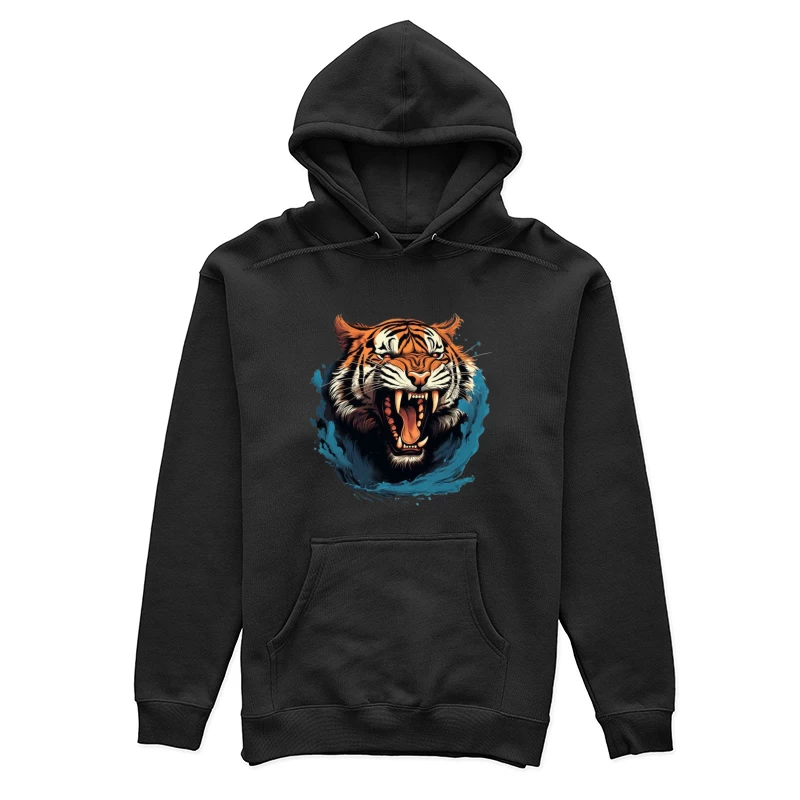 Wütender Tiger Illustration Damen Pullover Hoodie