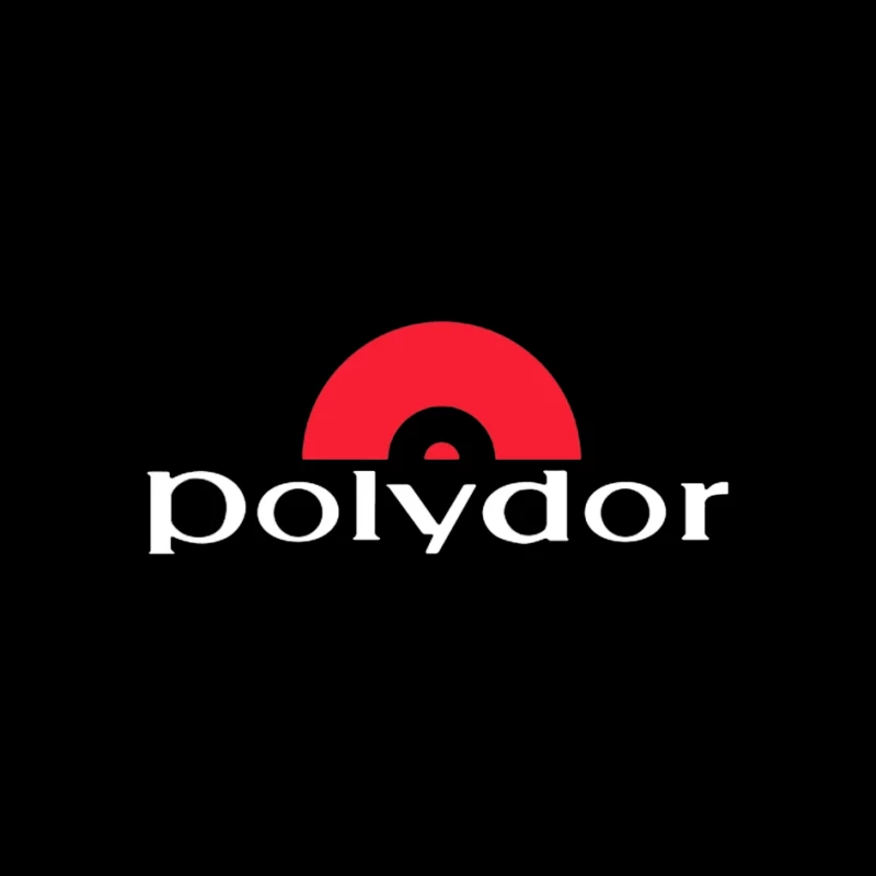 Polydor Records Company Logo with Red Semicircle Design Pin