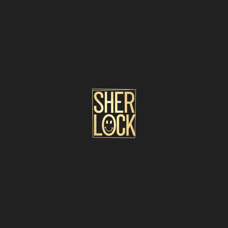 Sherlock Smiley Logo: Minimalist Yellow Text Design Bucket Hat
