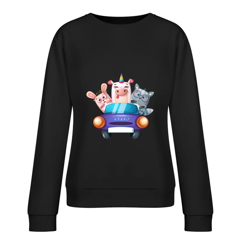 Animaux mignons dans la voiture Femme Sweat-shirt à enfiler