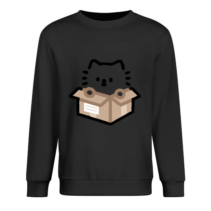Katze im Karton Herren Pullover Sweatshirt