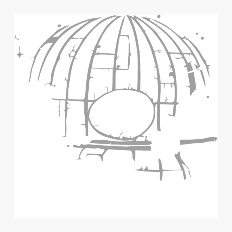 Minimalist Sketch of a Birdcage Pin