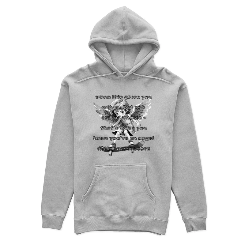 Angel on a Skateboard Female Pullover Hoodie