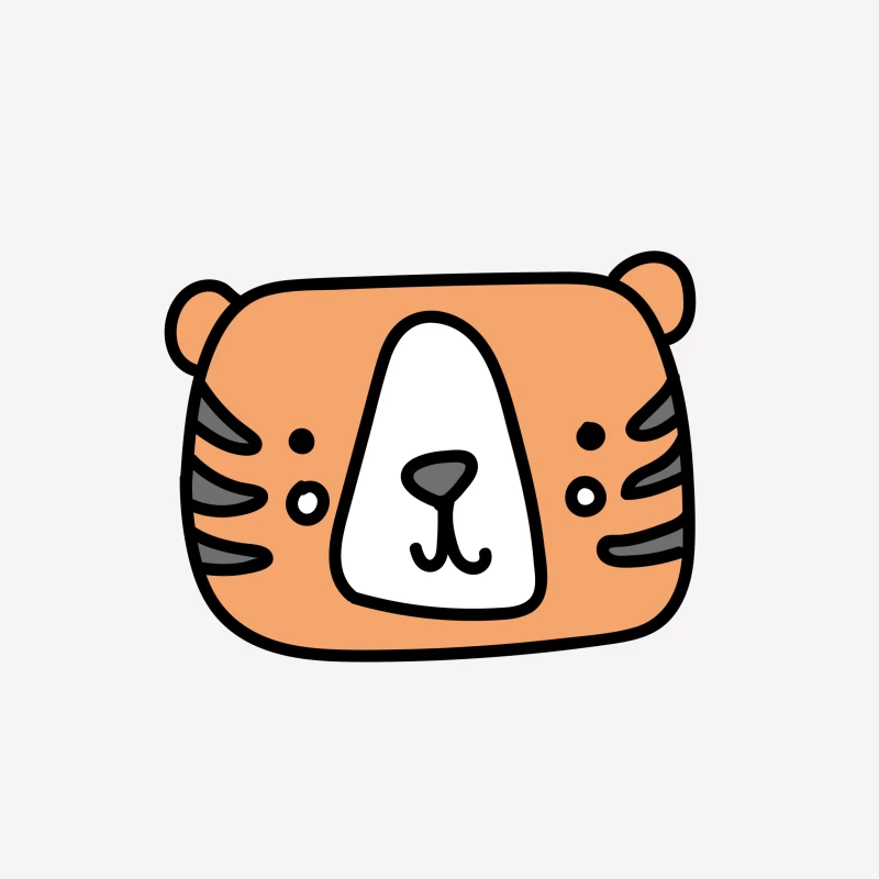 Visage de tigre dessiné, illustration mignonne Femme T-Shirt