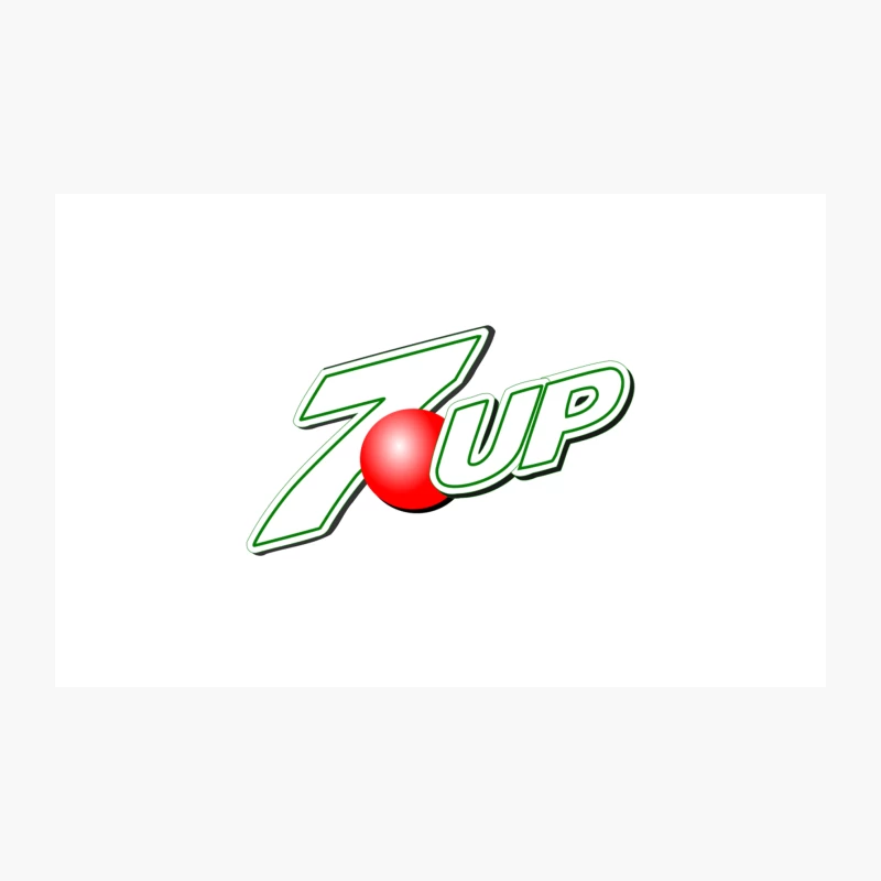 7up Soda Brand Logo with Green Text and Red Circle Travel Mug