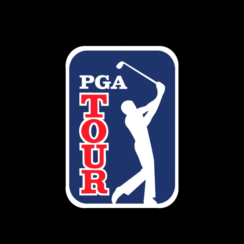 Official PGA Tour Professional Golf Logo with Silhouetted Golfer Tapestry