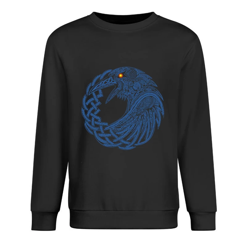 Intricate Celtic Knotwork Raven Illustration Male Pullover Sweatshirt