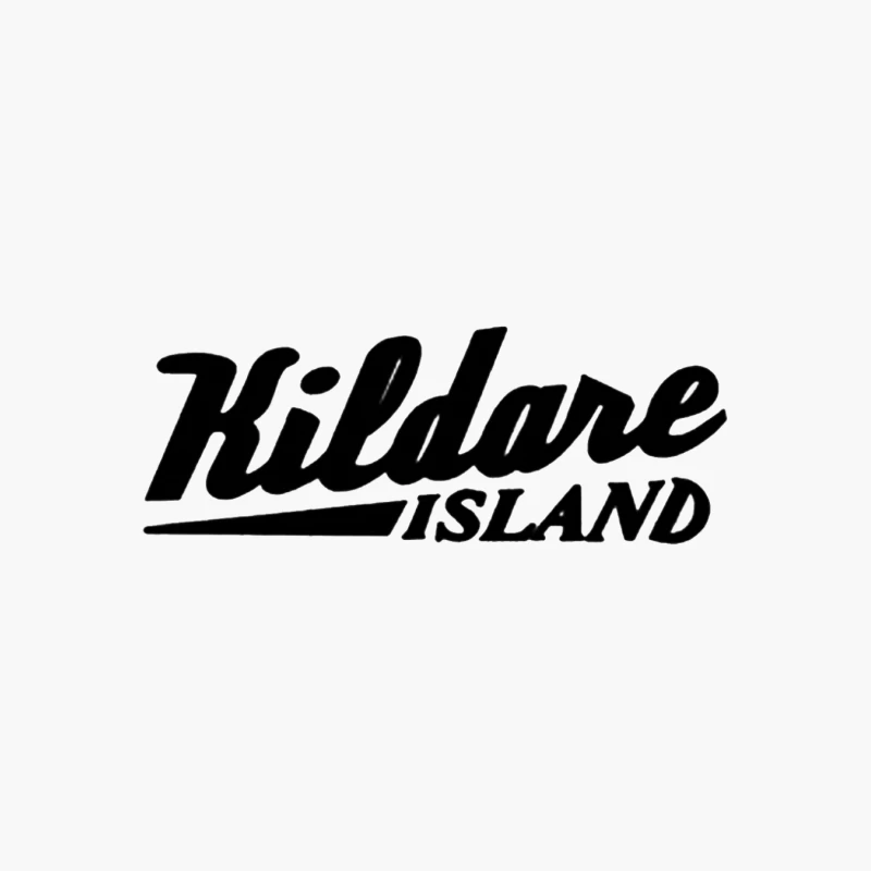 Kildare Island: Black and White Typographic Logo Design Cotton Tote Bag
