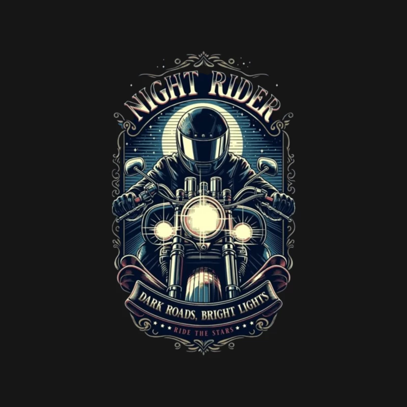 Vintage Night Rider Motorcycle Badge Design Female Long Sleeve T-Shirt