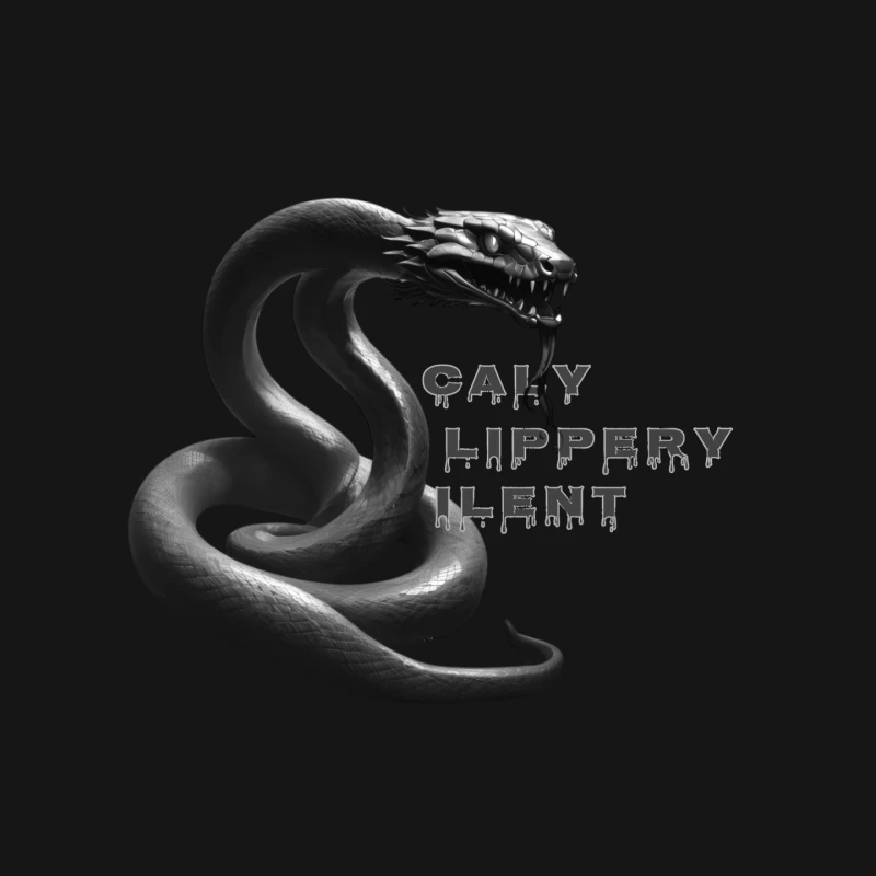 Dark Monochrome Snake with Dripping Text Design Mouse Pad