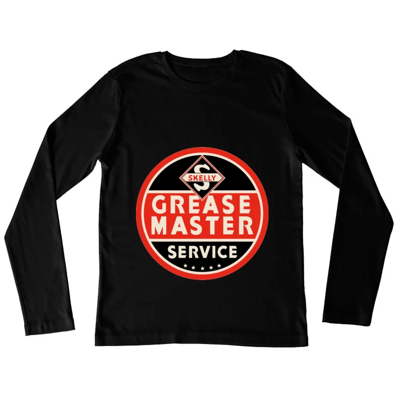 Vintage Skelly Grease Master Service Station Sign Female Long Sleeve T-Shirt