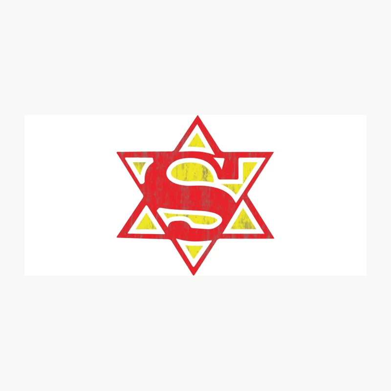 Superman Symbol Merged with Star of David: Superhero Meets Religious Icon Coffee Mug