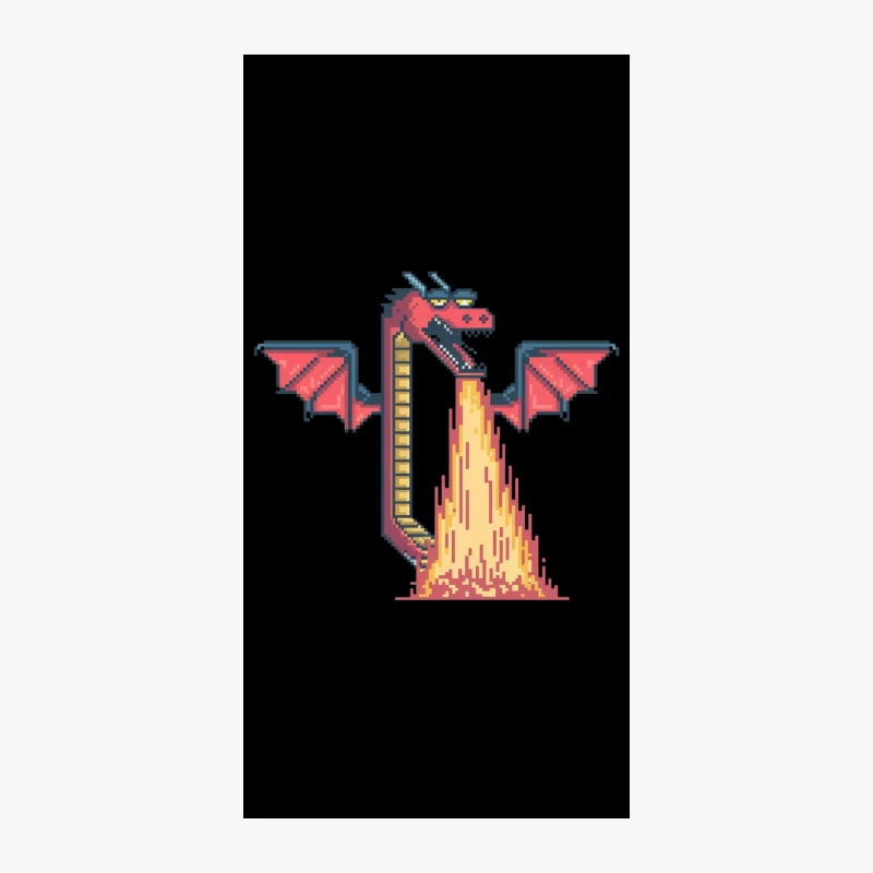 Pixel Art Fire-Breathing Dragon in Retro Gaming Style iPhone Case