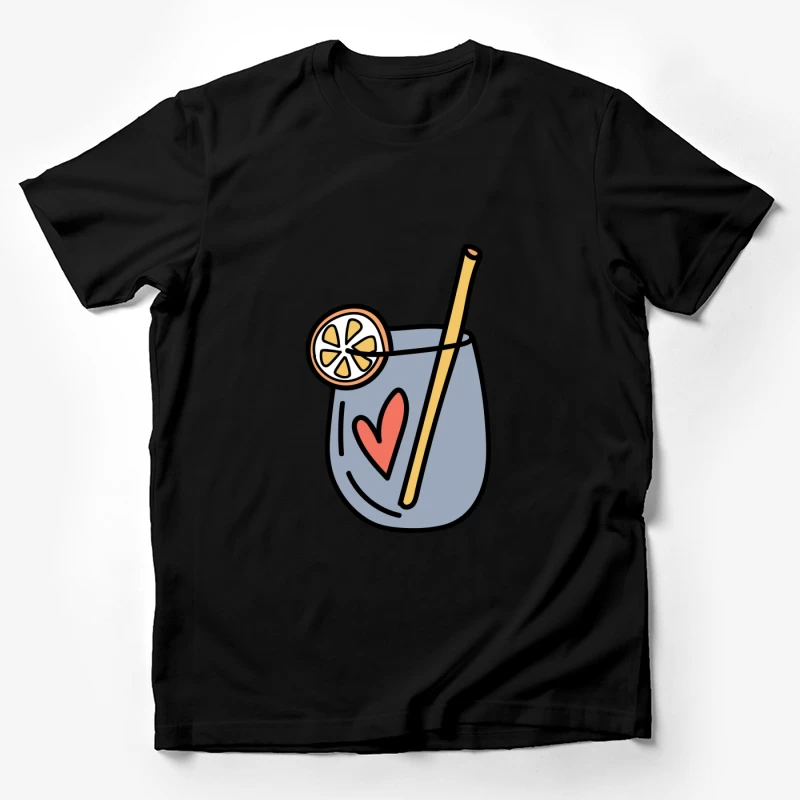 Verre décoratif avec cœur et tranche de citron Homme T-Shirt