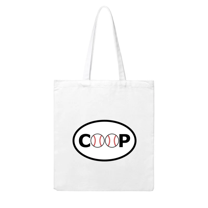 Baseball-Themed COOP Logo Design Cotton Tote Bag