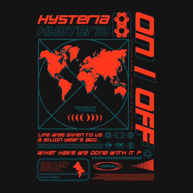 Hysteria, Weltkarte, Zitate Herren T-Shirt