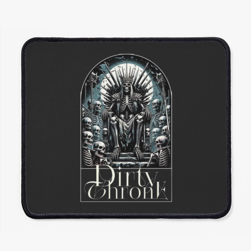 Gothic Skeleton King on Skull Throne Mouse Pad