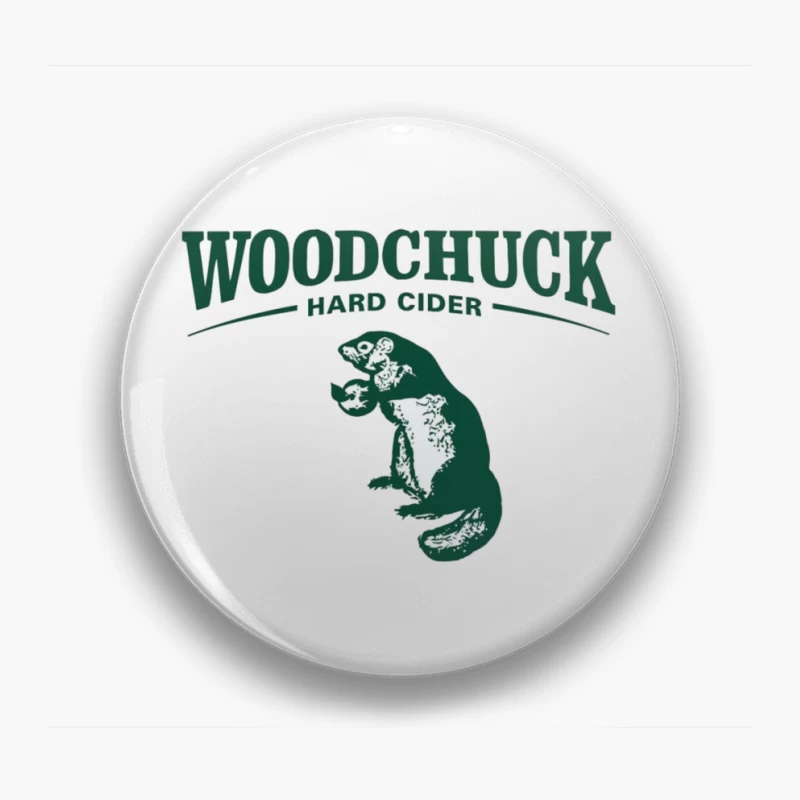 Woodchuck Hard Cider Green Logo with Mascot Design Pin