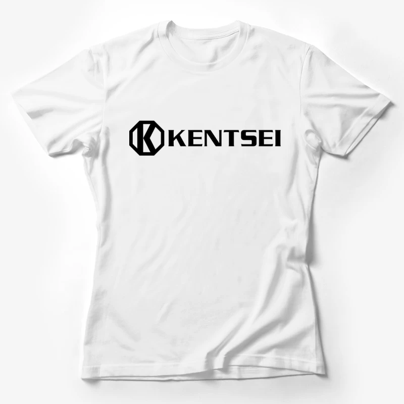 Kensei Black and White Geometric Brand Logo Female T-Shirt