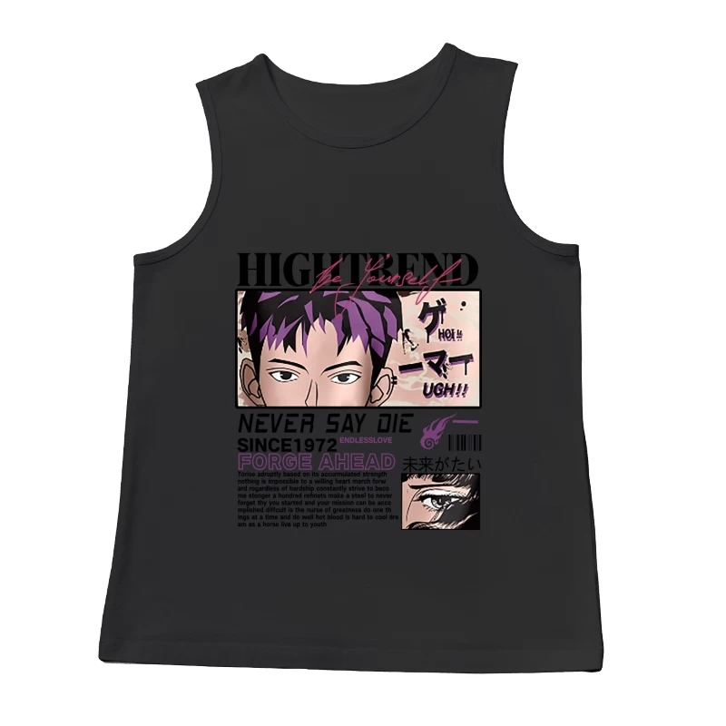 Anime Augen und Textkunst Herren Tanktops