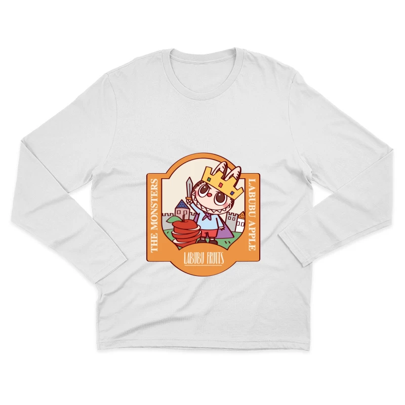 Kleines Monster mit Schwert und Äpfeln Herren Langarm T-Shirt