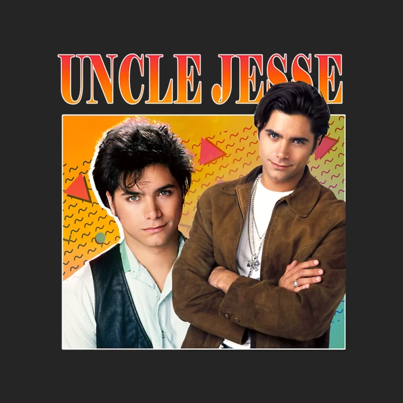 Retro TV Poster of Uncle Jesse from Full House 90s Series Male Pullover Sweatshirt