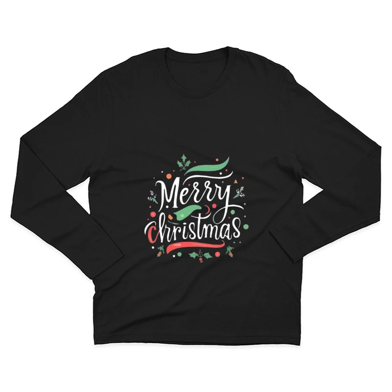Design de Vœux Joyeux Noël Homme Manches Longues T-Shirt