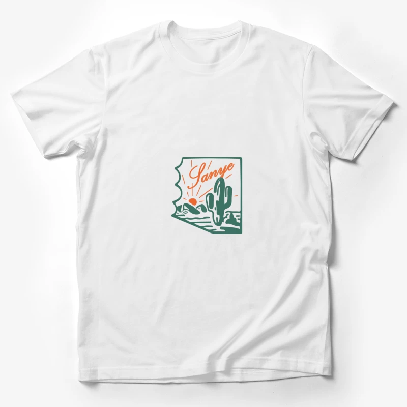 Wüstenlandschaft mit Kaktus Herren T-Shirt