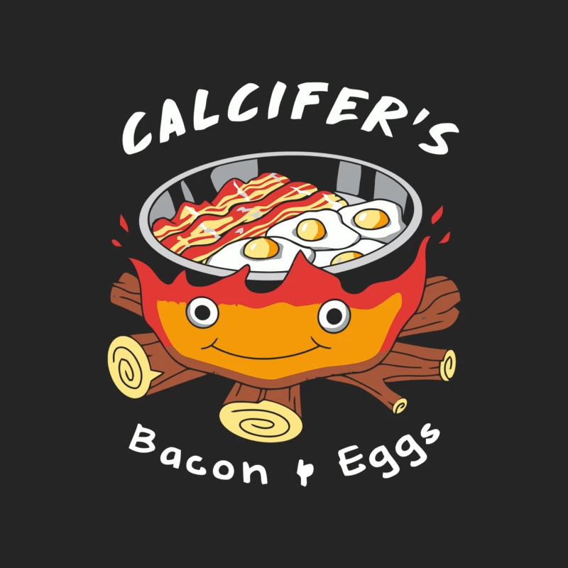Cartoon Campfire Breakfast: Bacon and Eggs Female Pullover Sweatshirt