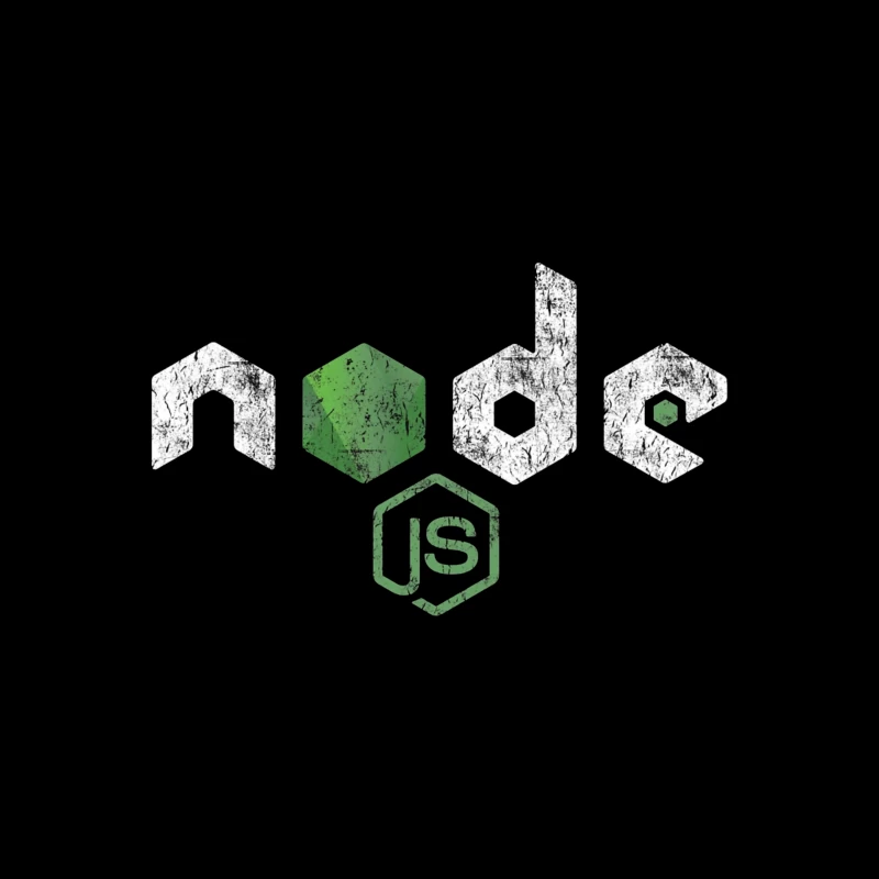 Node.js Programming Technology Logo with Distressed Effect Travel Mug