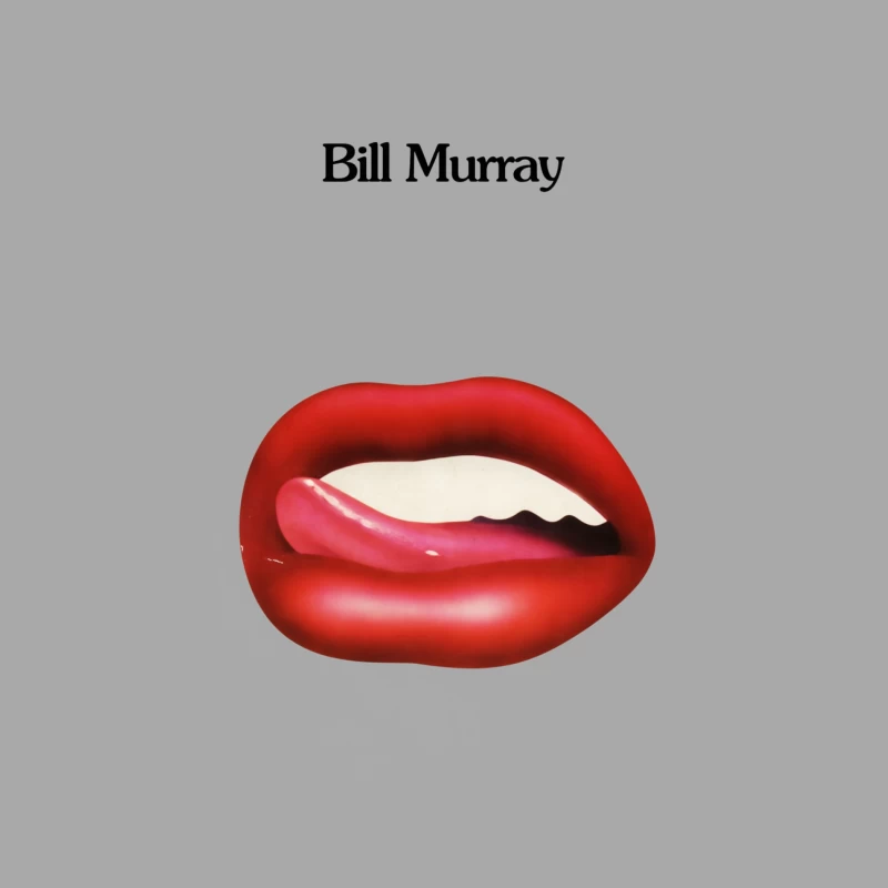 Minimalist Red Lips Graphic with Text Male Pullover Hoodie