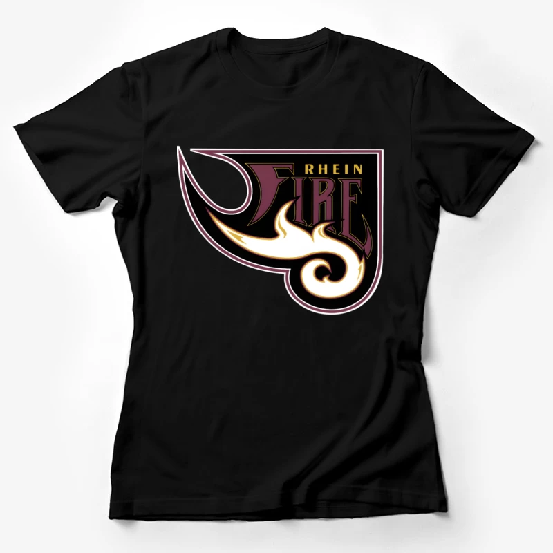 Rhein Fire Professional Football Team Logo with Stylized Flame Design Female T-Shirt