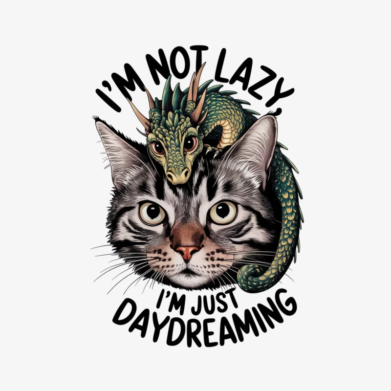Whimsical Cat and Dragon Daydream Illustration Female Long Sleeve T-Shirt