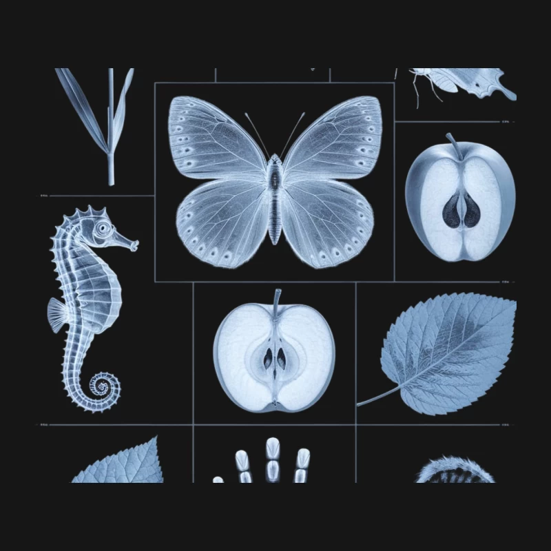 Blue Monochrome Nature and Science Illustrations Mouse Pad