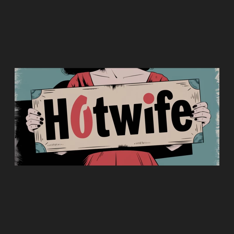 Retro-Style Graphic Design: Controversial "Hotwife" Sign Bucket Hat