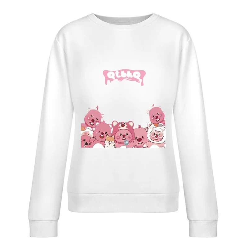 Niedliche rosa Bären und Tiere Damen Pullover Sweatshirt