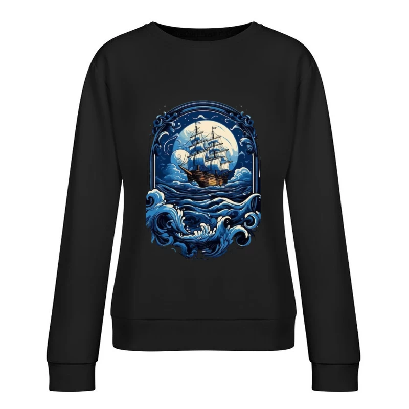 Relaxing Beach Scene with Tropical Drink Female Pullover Sweatshirt