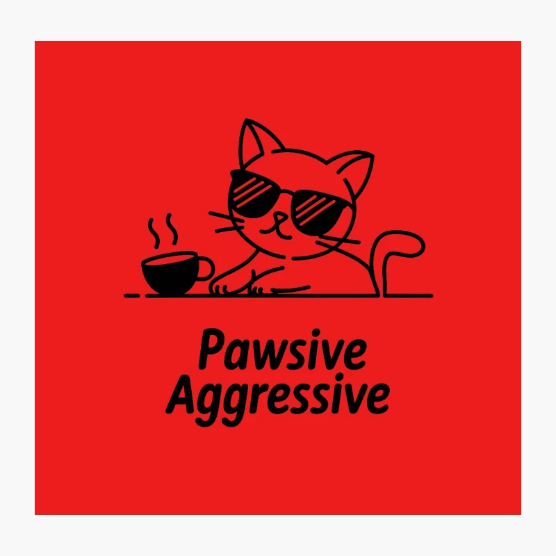 Cool Cat's Passive Aggressive Coffee Break Throw Pillow
