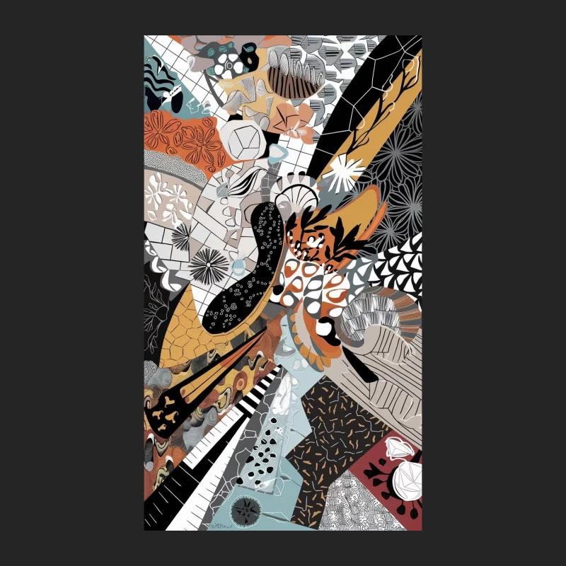 Vibrant Geometric Collage: Modern Abstract Art Composition Female Pullover Sweatshirt