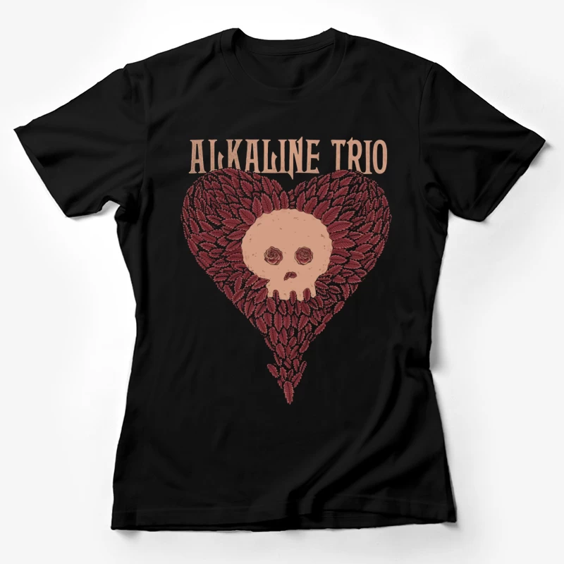 Alkaline Trio Gothic Heart Skull Logo Design Female T-Shirt