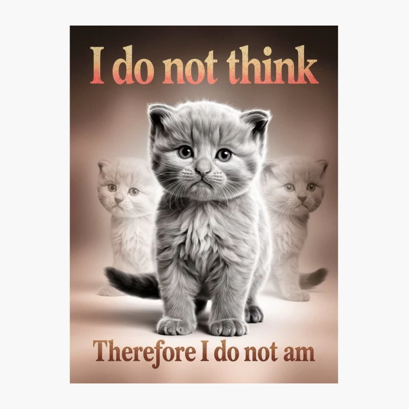 Philosophical Kitten: Thinking Therefore Not Being Cotton Tote Bag