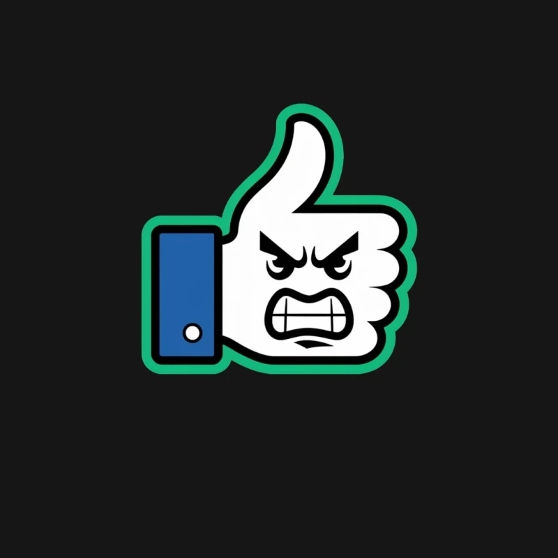 Angry Cartoon Thumbs Up Social Media Icon Male Long Sleeve T-Shirt