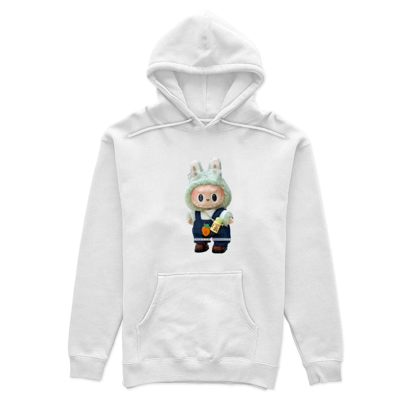 Niedliche Puppe mit Hasenohren und Overalls Damen Pullover Hoodie