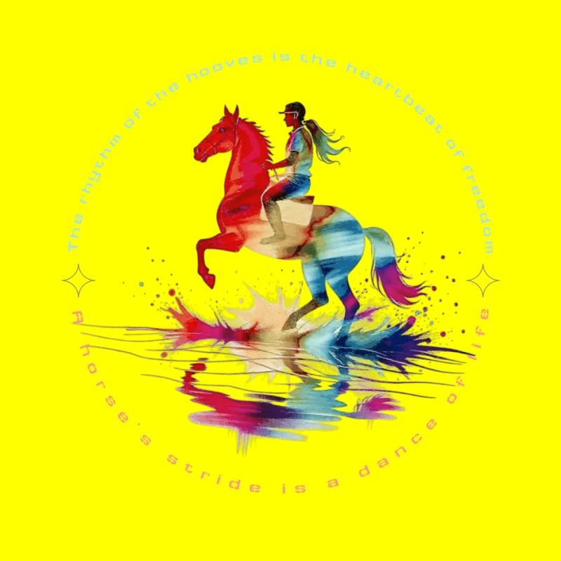 The Dance of Freedom: A Colorful Horse Ride Pin