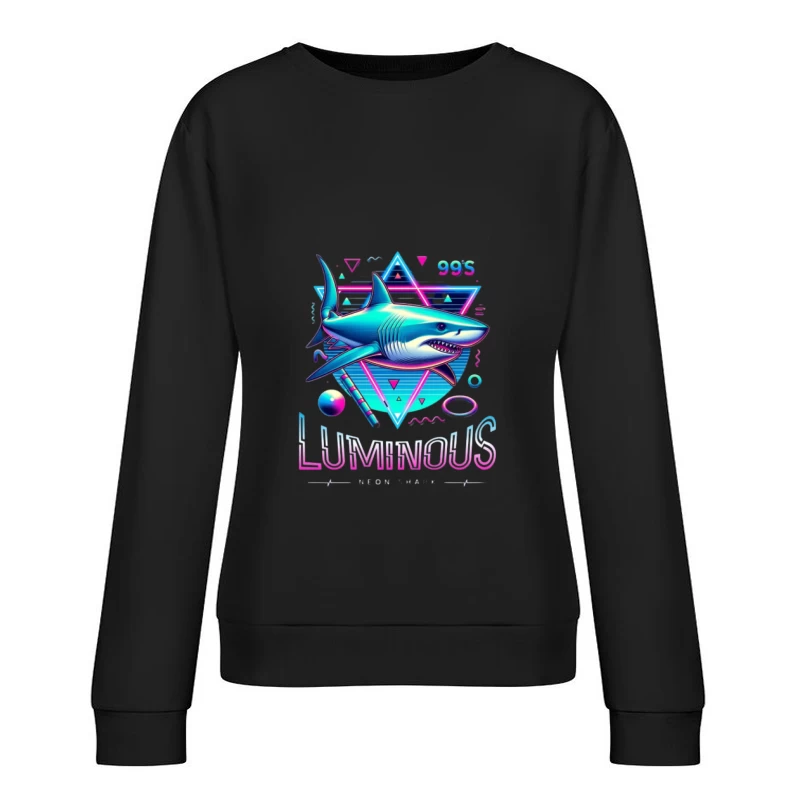 Conception de Requin Lumineux Futuriste Femme Sweat-shirt à enfiler