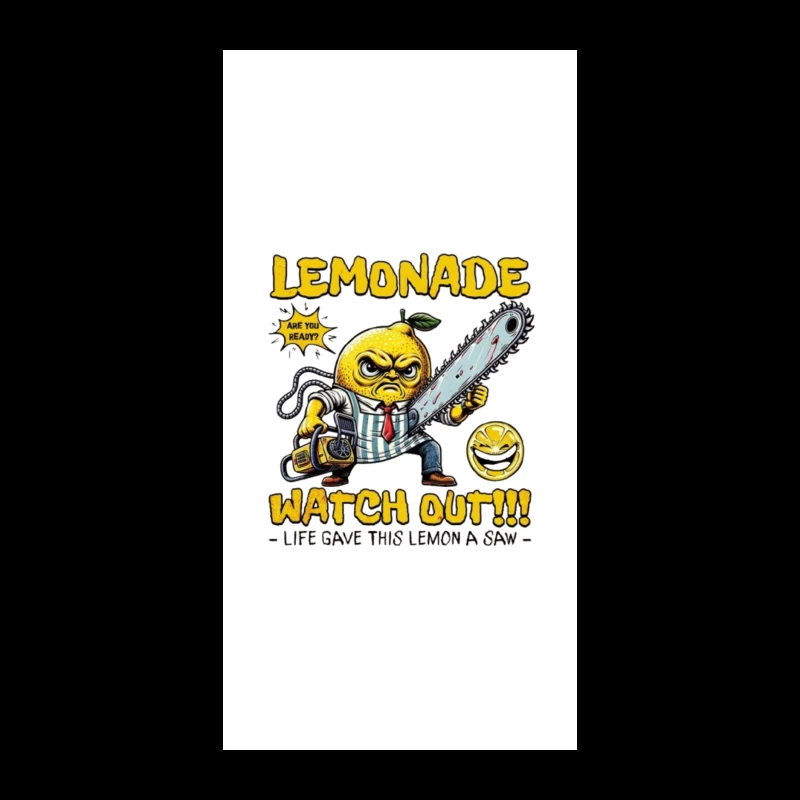 Angry Cartoon Lemon with Chainsaw: "Life Gave This Lemon a Saw" iPhone Case