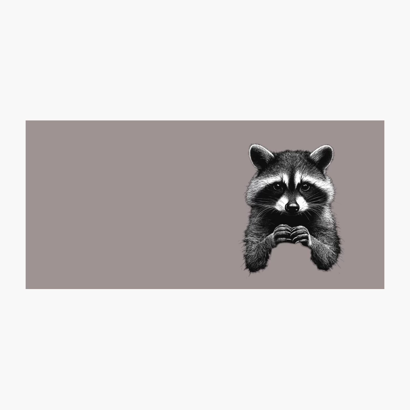 Detailed Black and White Portrait of a Cute Raccoon Coffee Mug