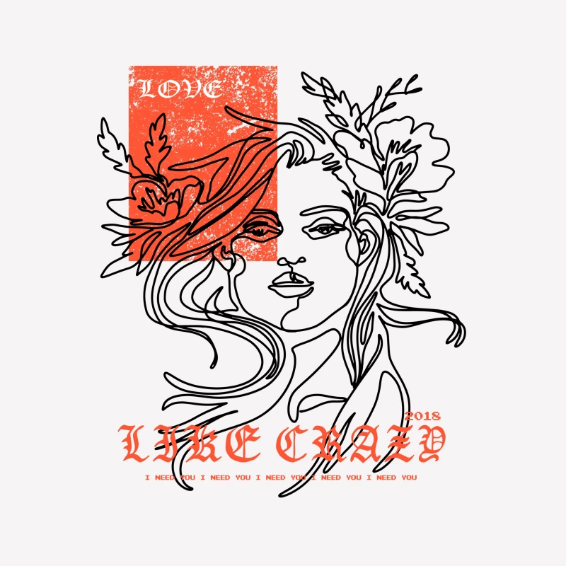 Affiche Vintage Florale Art Femme T-Shirt